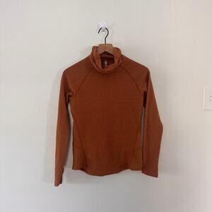 Kuhl Women's Burnt Orange Waffle Knit Pullover Long Sleeve Size XS